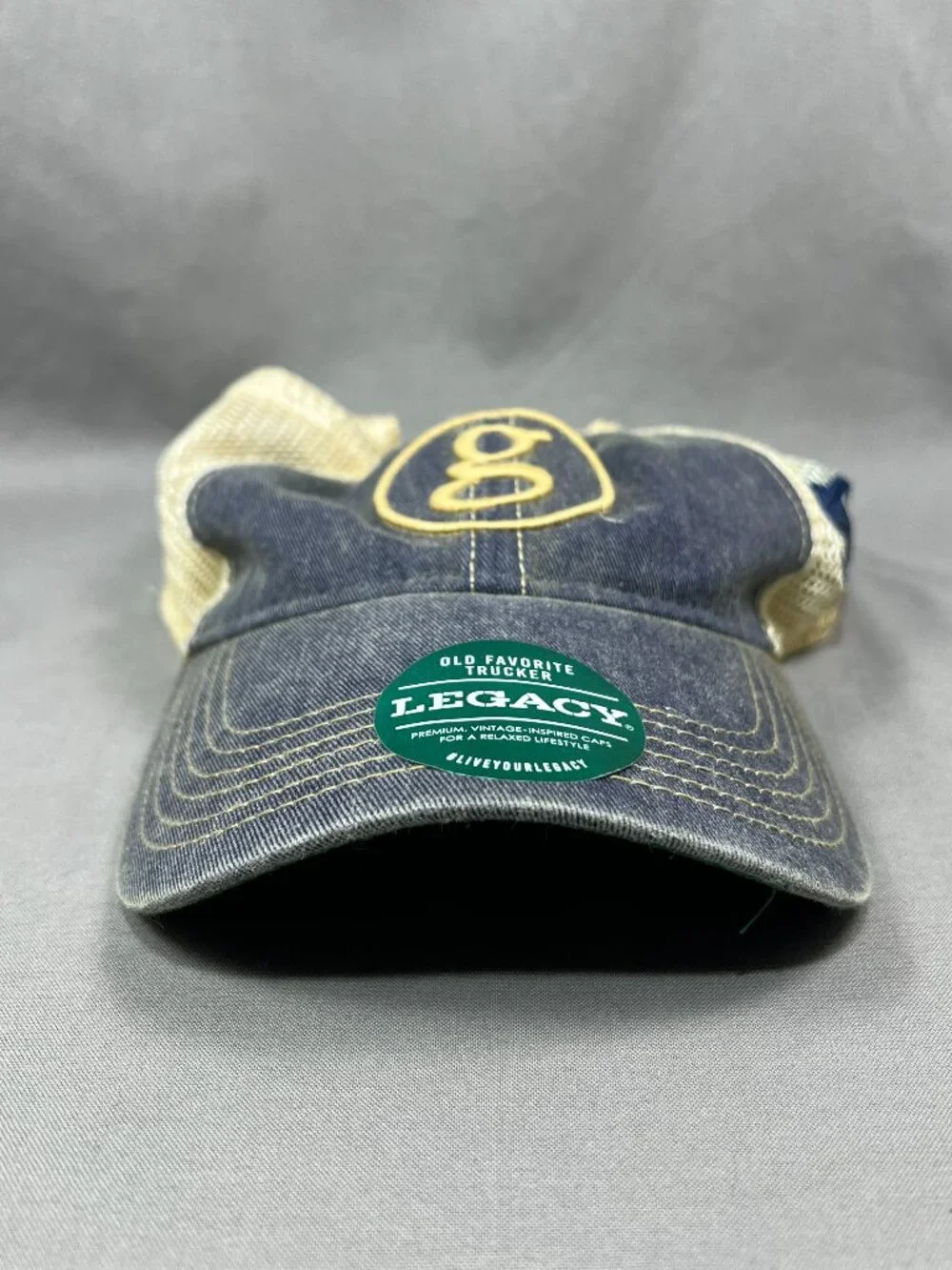 Garth Brooks Concert Notre Dame Legacy Trucker Hat Blue Cream Snapback Dad Cap